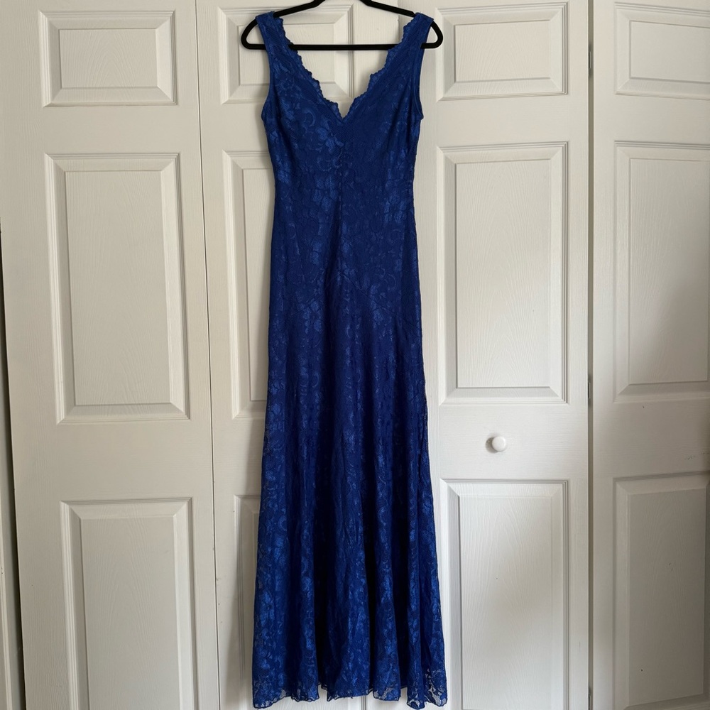 Gorgeous Blue Lace Evening Gown - size 6